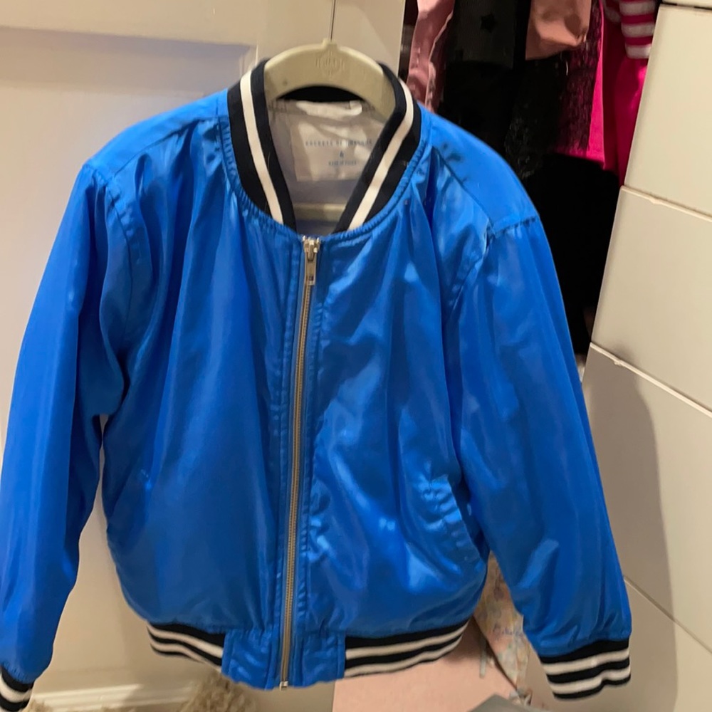 Blue bomber jacket for girls